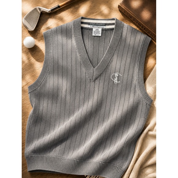 Munsingwear Other - Vintage Munsingwear Golf Classics Mens Large Brown Ribbed Cotton Sweater Vest